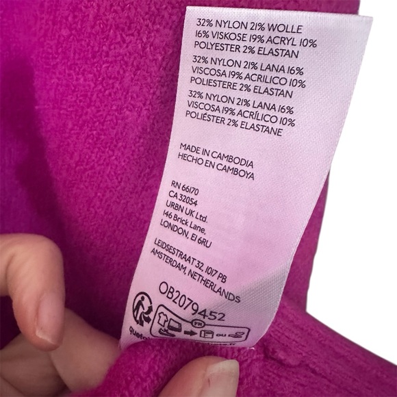 Maeve Anthropologie Magenta Mock Neck Oversized Dolman Sweater Size L - Picture 4 of 5